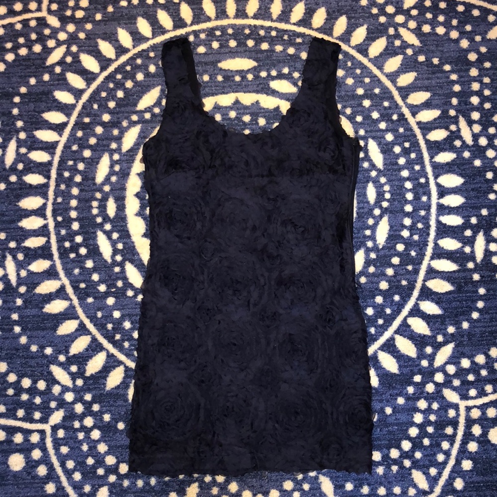 Navy body con ruffled dress
